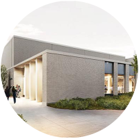 An artist's rendition of the new high-bay research facility.
