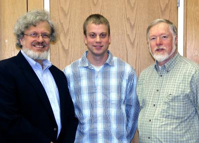 John Nousek, professor of astronomy and astrophysics, and director of the Swift Satellite Mission Operations Center; Keegan McCoy; and Larry Ramsey, professor of astronomy and astrophysics, and Keegan's research supervisor.