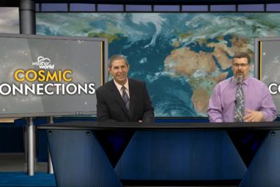 Neese and Palma on Weather World set