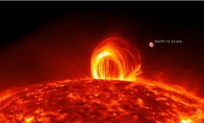 Solar flare with coronal rain on the Sun