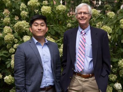 Richard Ni and Ron Markle stand outside