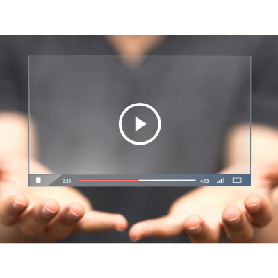 Image of two hands holding up a translucent video screen