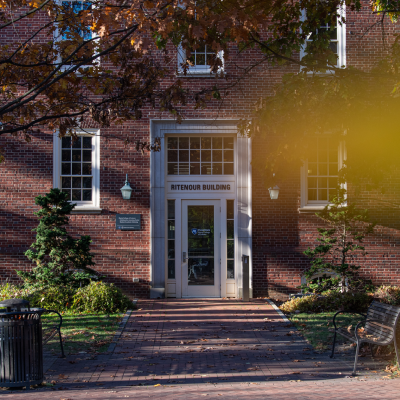 Image of the Ritenour Building with fall foliage