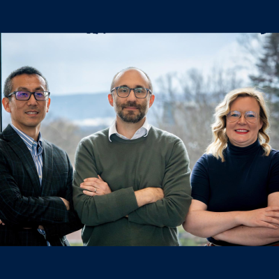Nanyin Zhang, Patrick Drew, and Nikki Crowley posing for a photo.