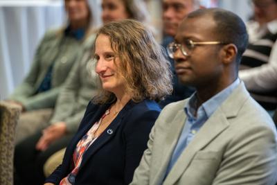 David Simpson and Tracy Langkilde at the 2024 Dean's Climate and Diversity Awards Ceremony.