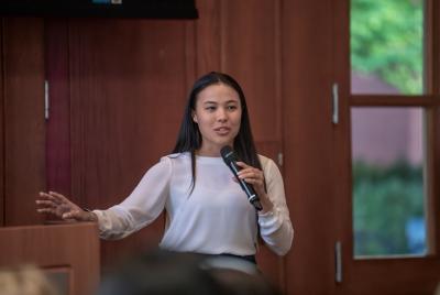 Abby Han giving a presentation.