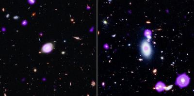 image of large swath of sky including supermassive black holes