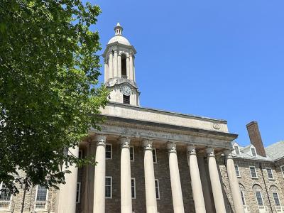 Old Main on sunny day. credit: Curtis Chan
