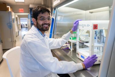 Vaibhav Pal in the lab.
