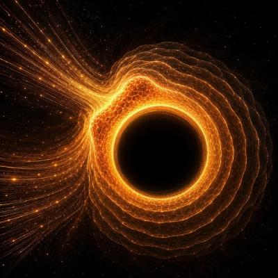 illustration of growing black hole