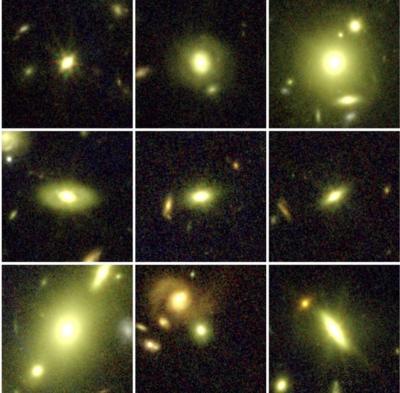 grid of nine images of galaxies