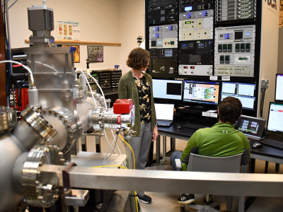 Researchers at work in a Two-Dimensional Crystal Consortium lab in the Millennium Science Complex 