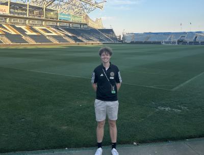 Max Gerhart at his internship with the Philadelphia Union.