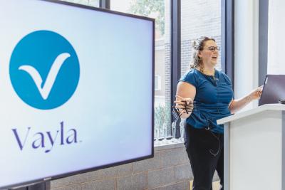 Penn State Alumna Maya Anderson presenting at FoundersFest, hosted by Invent Penn State.