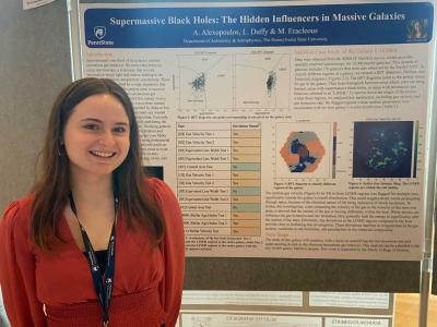 Aristea Alexopoulos stands in front of research poster