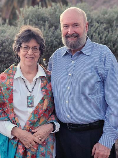 John and Mary Furniss stand outside