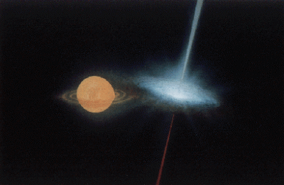 Artist's impression of an X-ray binary system like Circinus X-1.