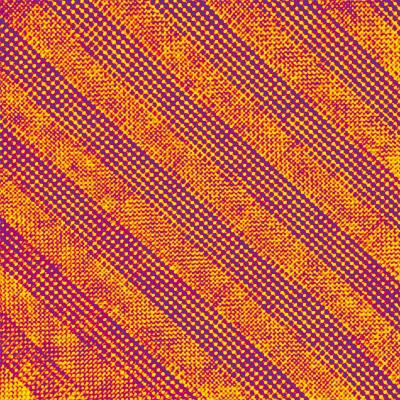 In this diagonally striped picture, the distance between each line is about 0.4 nanometers and each of the bands is several nanometers.
