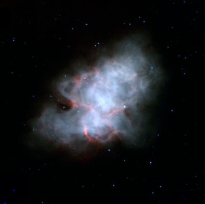 Image Credit: NASA/JPL-Caltech/R. Gehrz (University of Minnesota)  New information about the heart of one of the most famous objects in the sky -- the Crab Pulsar in the Crab Nebula -- has been revealed by an international team of scientists searching for gravitational waves. The team's achievement also is the first direct look into the interior of a neutron star.