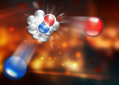 Theoretical work by Penn State Professor of Physics Mark Strikman predicted that fast-moving protons would have a surprisingly high tendency to form pairs with fast-moving neutrons. Credit: Joanna Griffin, U. S. Department of Energy, Jefferson Lab, courtesy of Penn State