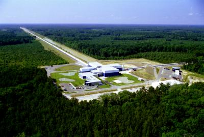 Aerial view of LIGO facility in Livingston, Louisiana. Credit: LIGO, California Institute of Technology.