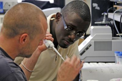 Science students in the lab
