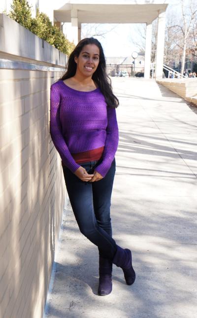 Blair Porterfield, photographed outside of Davey Lab.