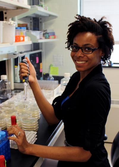 Ericka Reed at the lab bench