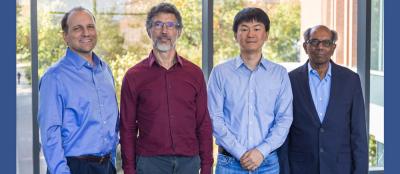 Left to right: Eric Ford, Eric Feigelson, Hyungsuk Tak, Jogesh Babu. Credit: Nate Follmer.