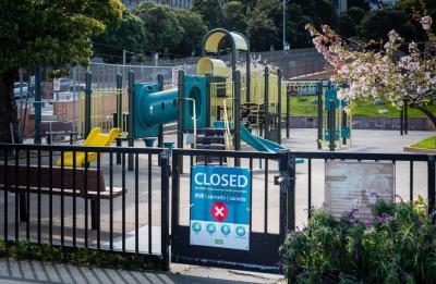 Park with closed sign