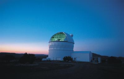 The Hobby-Eberly Telescope, one of the largest and most powerful telescopes in the world, photographed at dusk by Penn State Astronomer Lawrence W. Ramsey, a leader in the conception, design, construction, and operation of the telescope. Credit: Lawrence W. Ramsey, Penn State