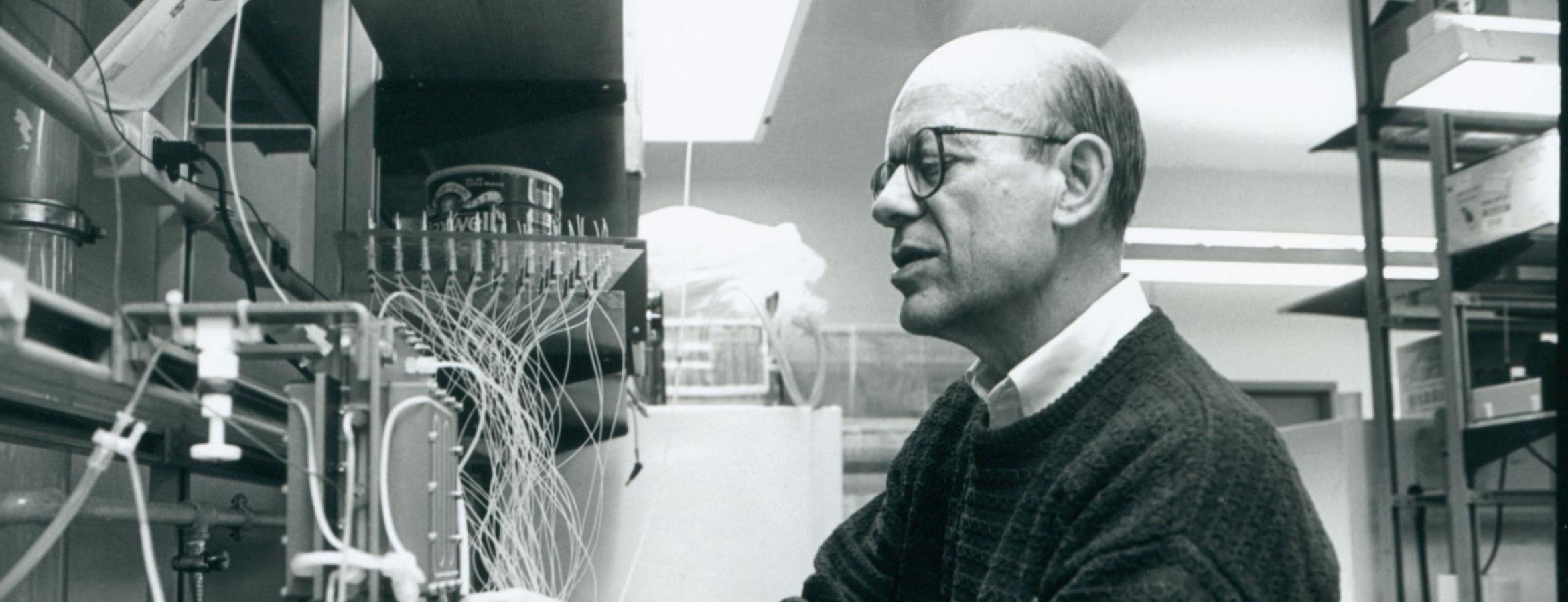 Wesley Hymer in the lab in 1995