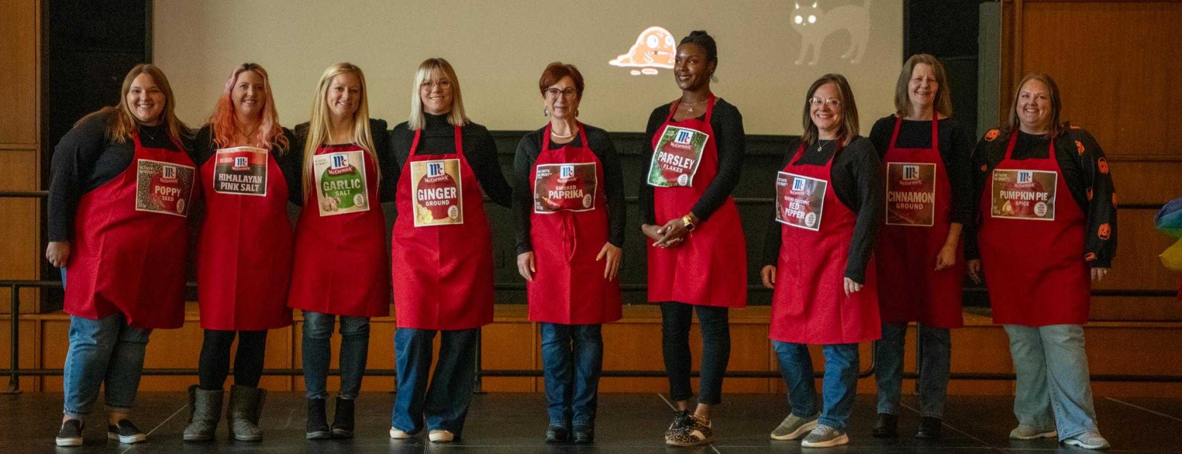 The Eberly College of Science's Department of Mathematics dressed up as spices at the 2025 Staff Appreciation Ceremony.