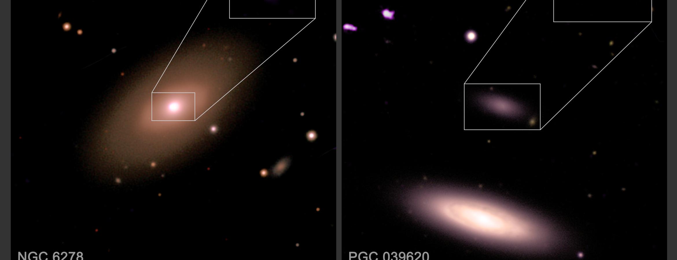 images of two galaxies in optical and xray