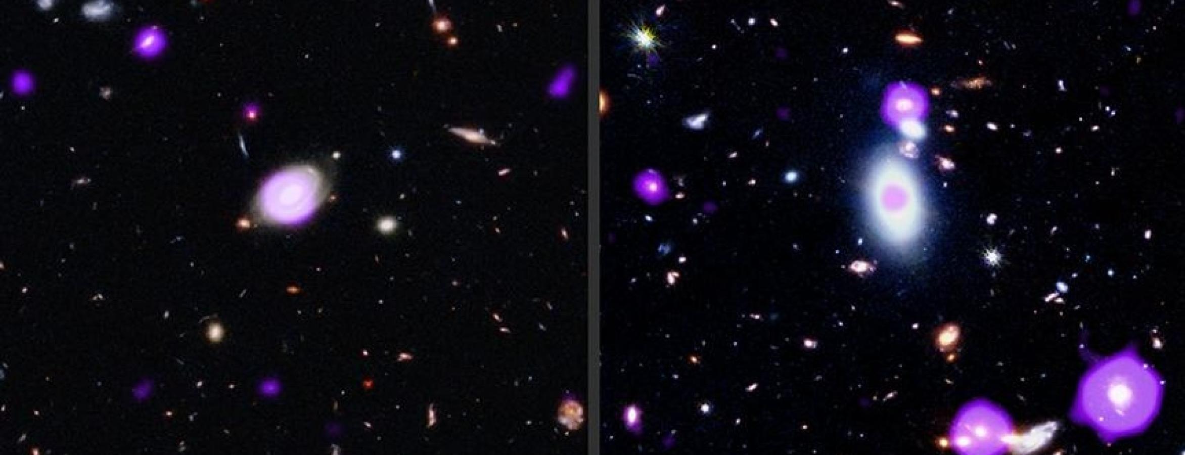 image of large swath of sky including supermassive black holes