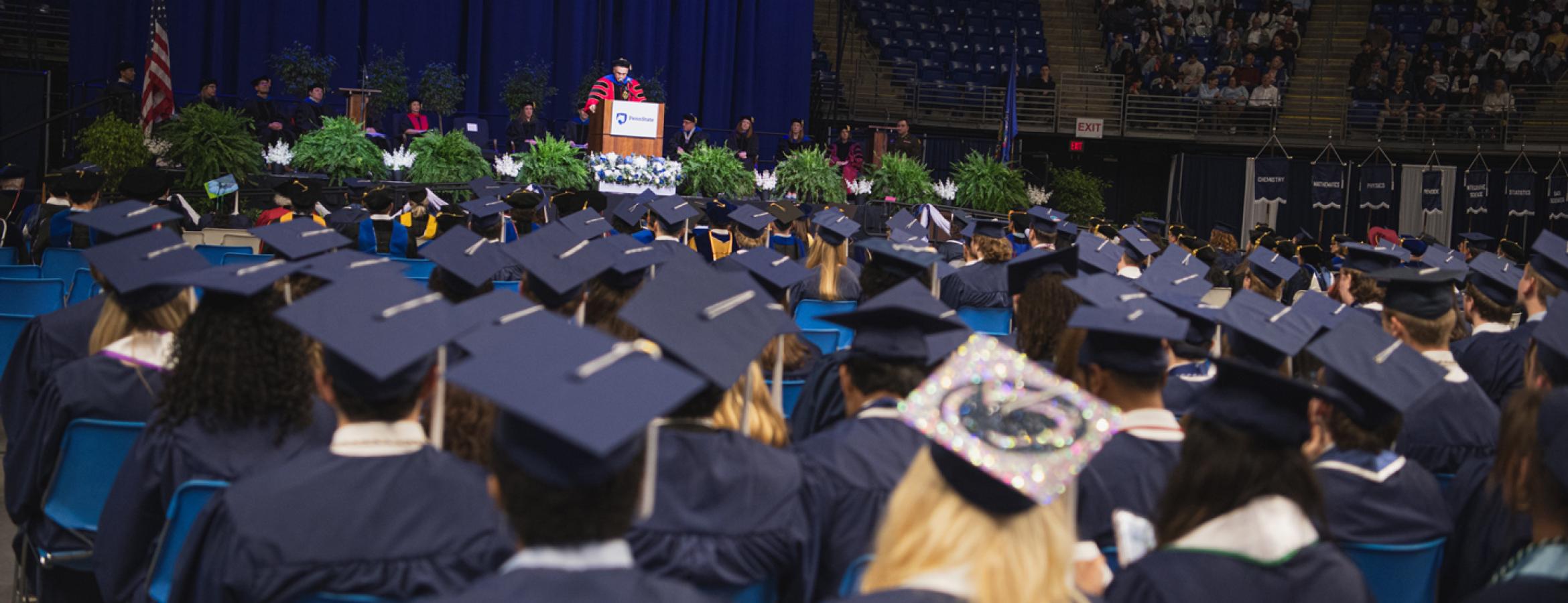 Photo of the 2026 Eberly College of Science Commencement Ceremony held at the Bryce Jordan Center.at the