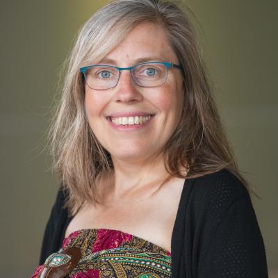 Glenna in a paisley top.