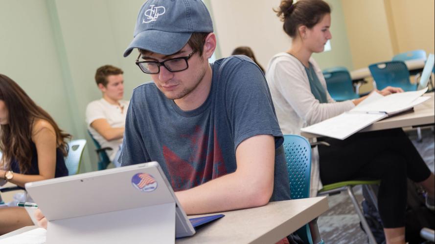 Students studying