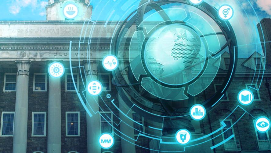 Frontiers of Science hero banner one image with Old Main.