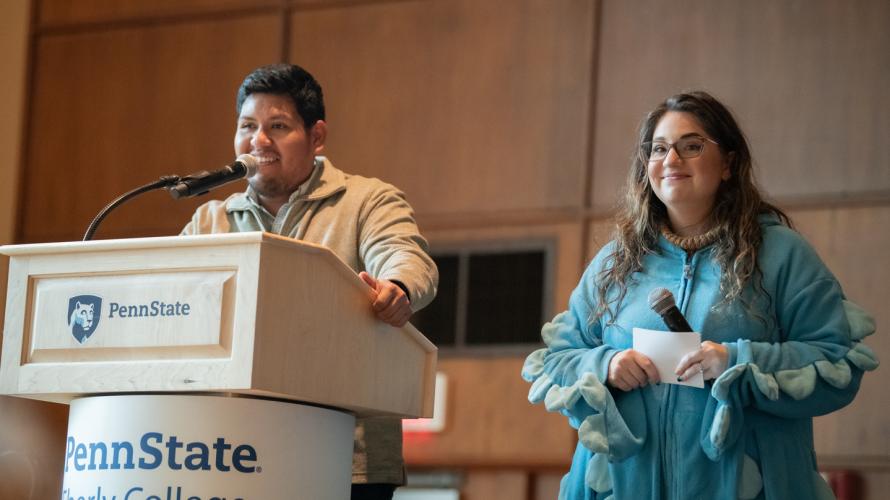 José Ponte-Cordova and Jessie Sorensen at the 2023 staff appreciation ceremony.