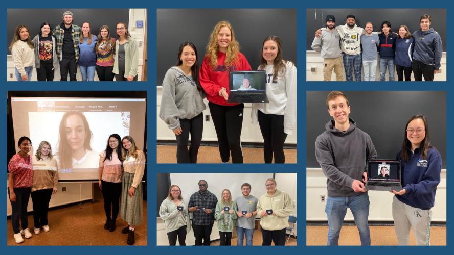 Participants from the Biotech Boardroom's spring 2023 Pitch Competition posed for portraits.