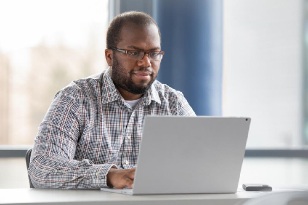 student on laptop