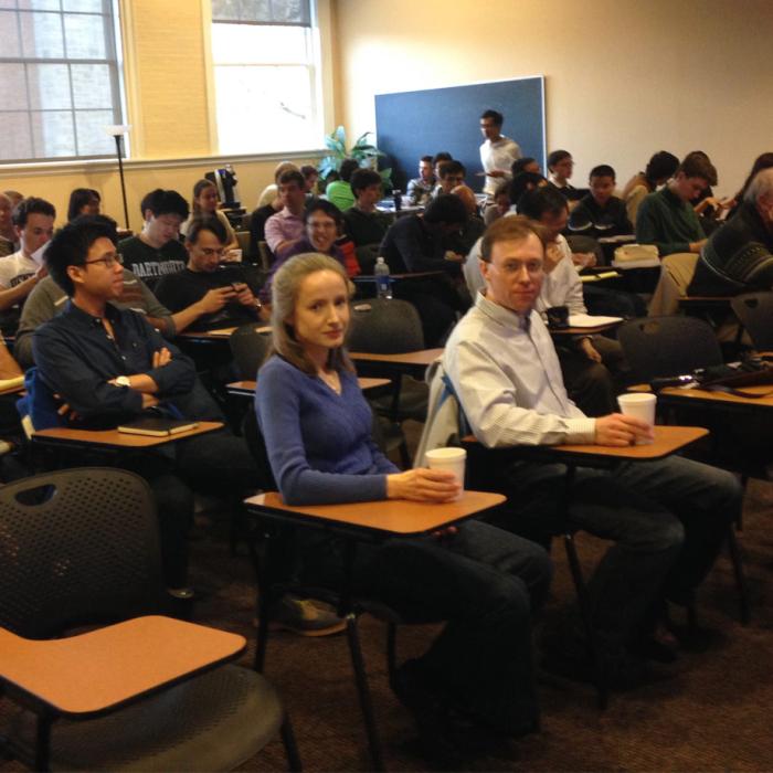 Members of the Math department during a research presentation