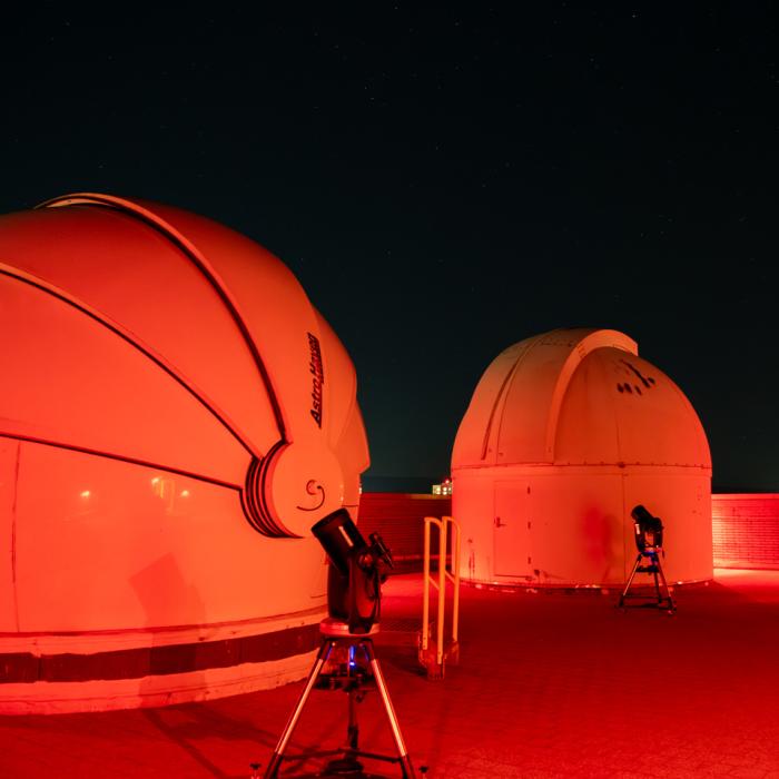 The photo of the astronomy observatory on the roof of Davey Laboratory.