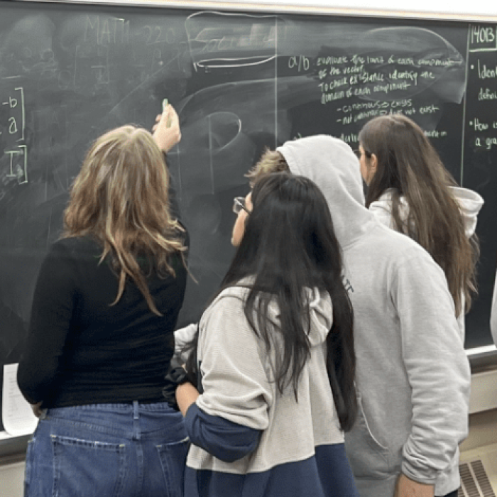 Math learning assistants preparing for a math class.