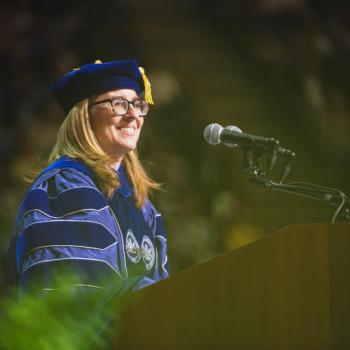 Jennelle Malcos speaking during the ceremony