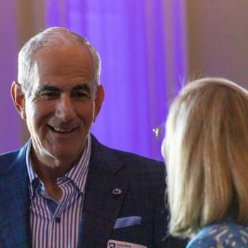 One of the guests at the Science Matters: Spotlight Sessions speaking to two others 