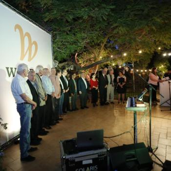 A group shot of attendees of the Wolf Prize Ceremony.